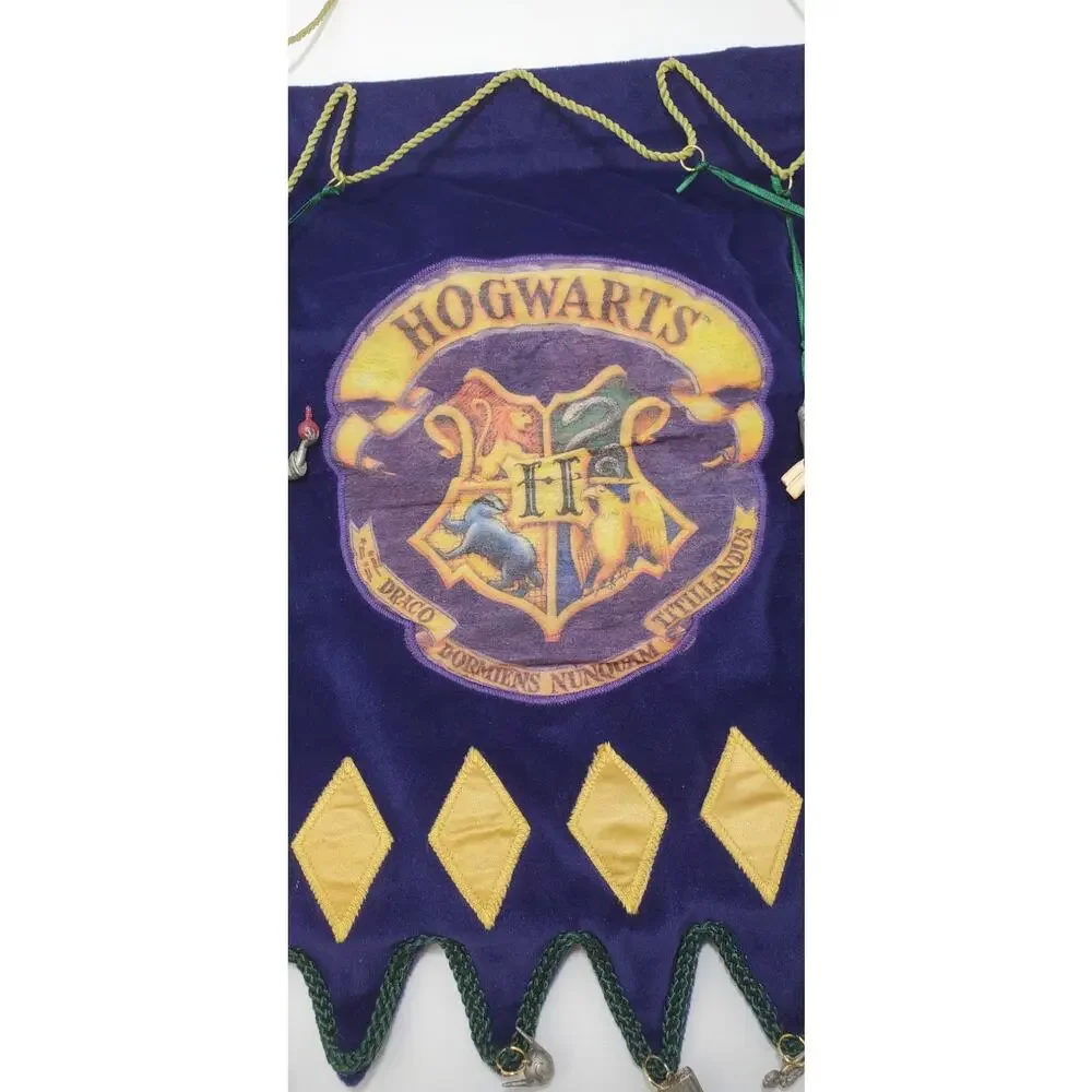 VTG 2000 Harry Potter Ornaments (Set of 9) and Hogwarts Display Banner HALLMARK